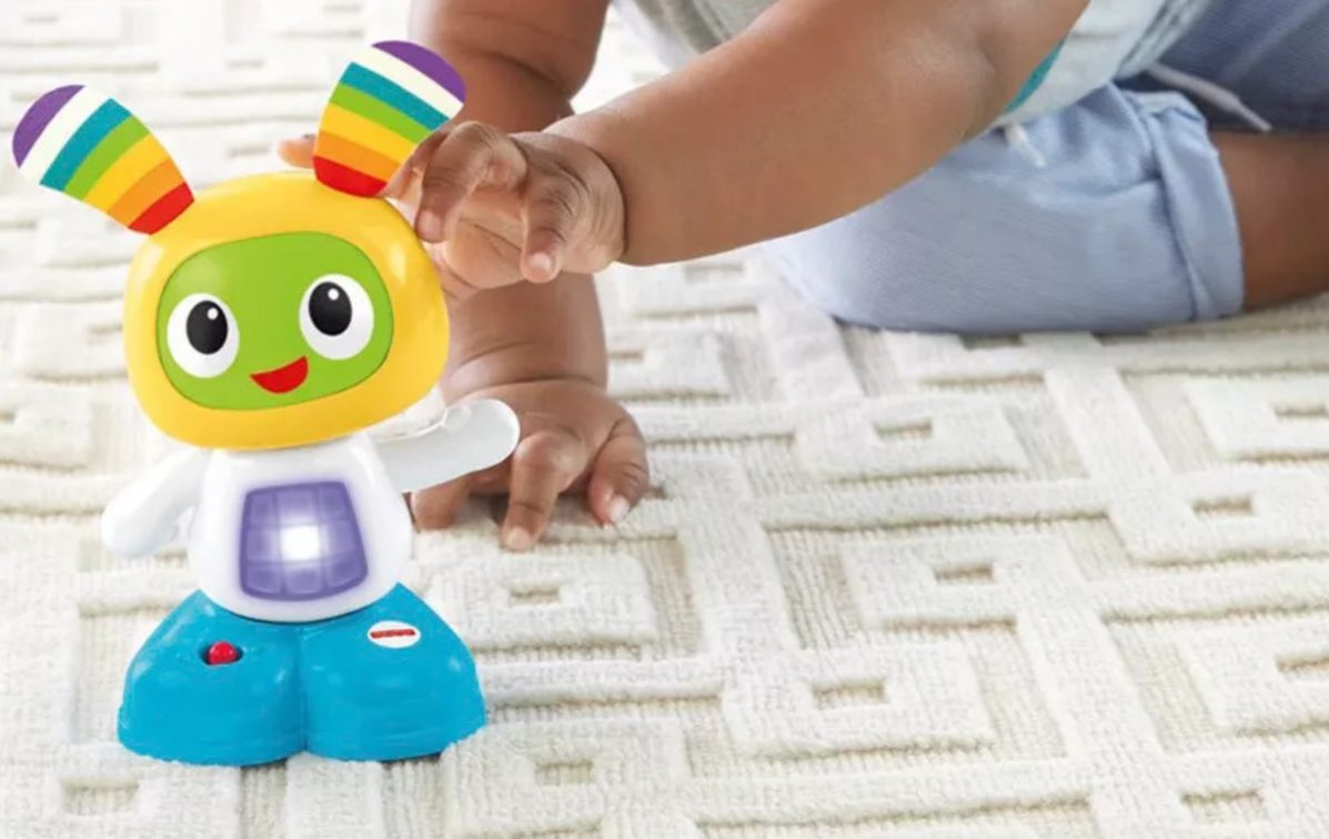 Baby grabbing children's bobble head toy