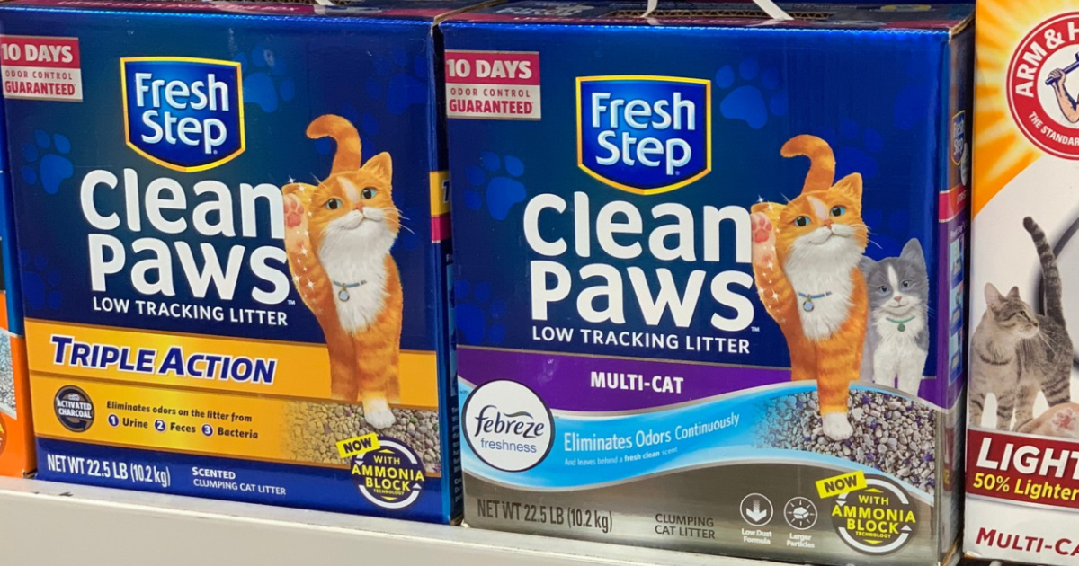 Fresh Step Advanced Cat Litter on shelf at the store