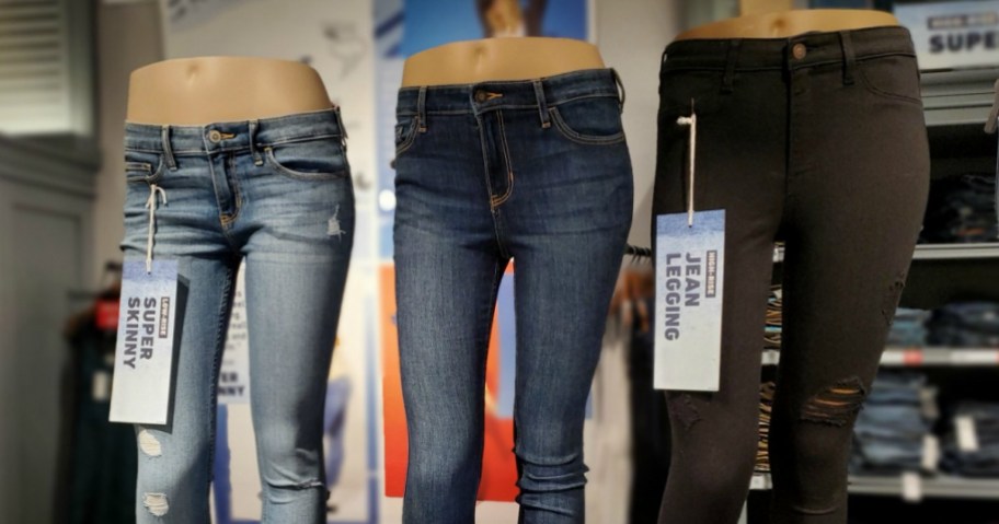 Hollister Jeans on mannequins in store