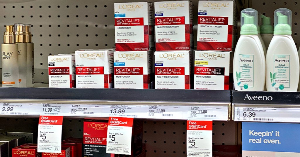 L'Oreal Facial Care on shelf in Target