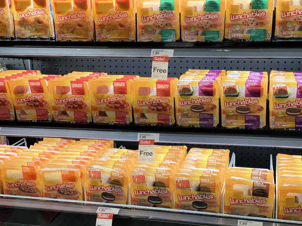 target shelf with lunchables