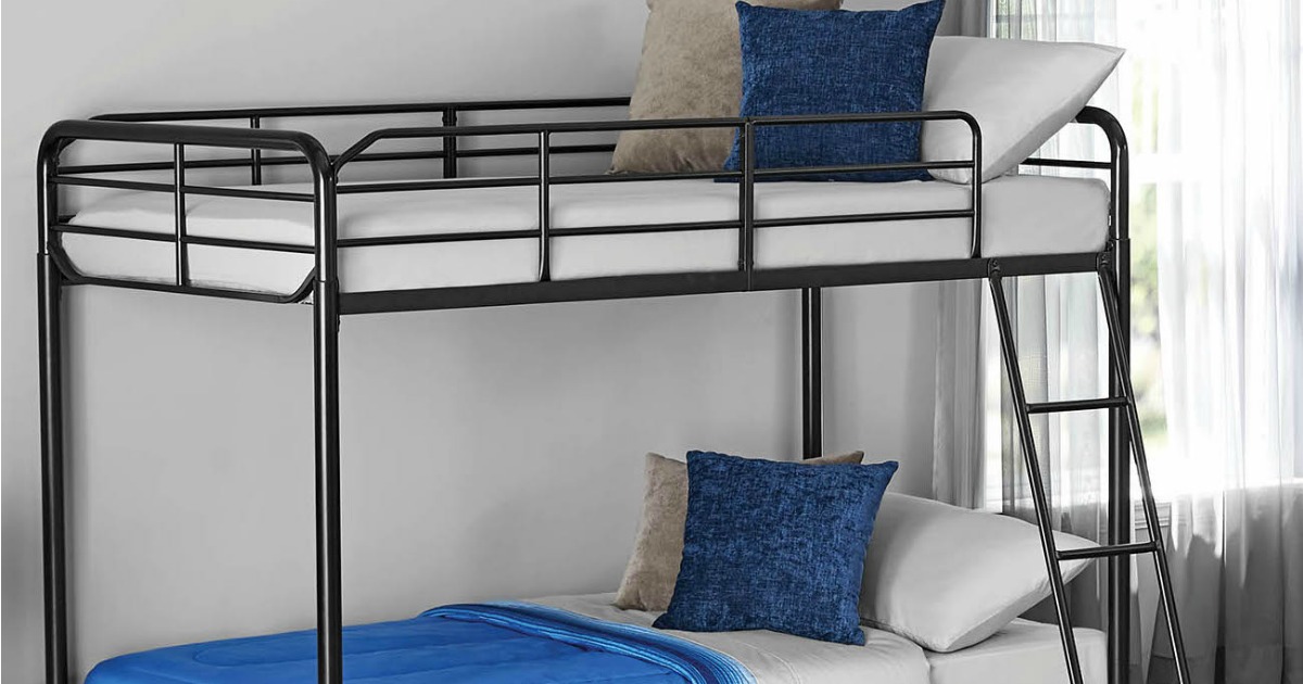 Mainstays Metal Bunk Bed Only 99, Mainstays Metal Bed Bedroom Furniture Twin Size Frame White