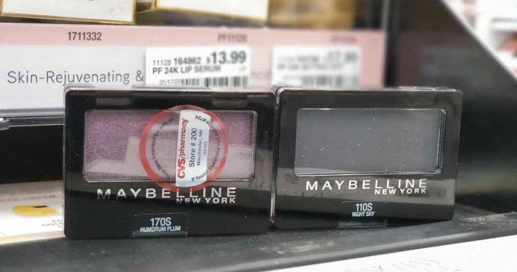 Maybelline Eye Shadows on beauty counter at CVS