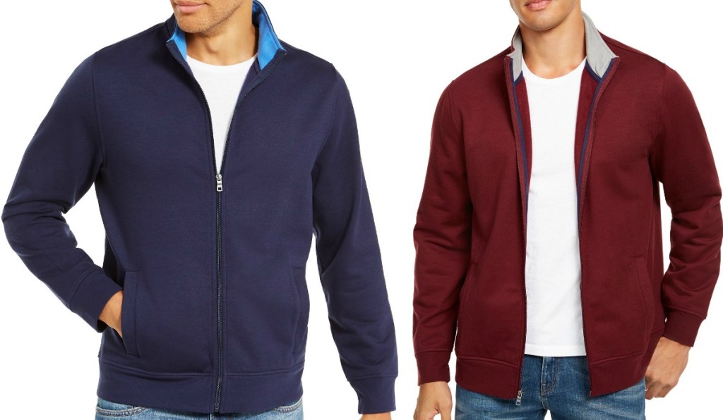 Men's Zip up jackets in two colors - blue and maroon