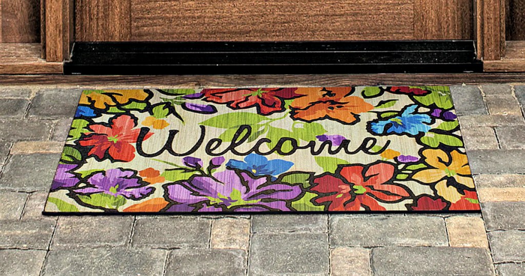 Mohawk® Home Water Garden Floral ''Welcome'' Rubber Doormat