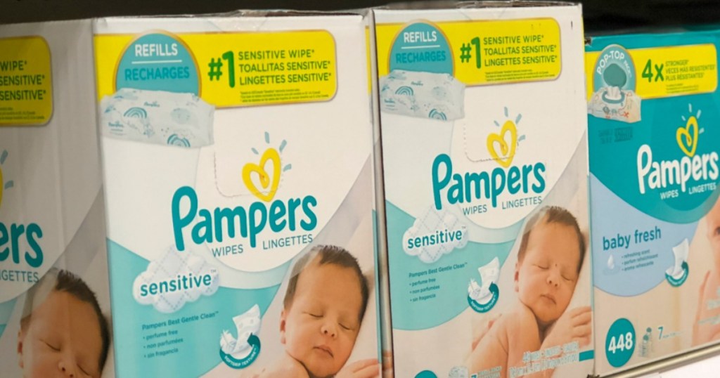 box of Pampers Sensitive Wipes
