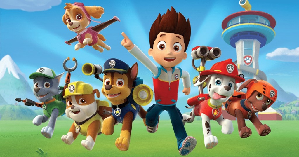 Paw Patrol - animated boy and dogs