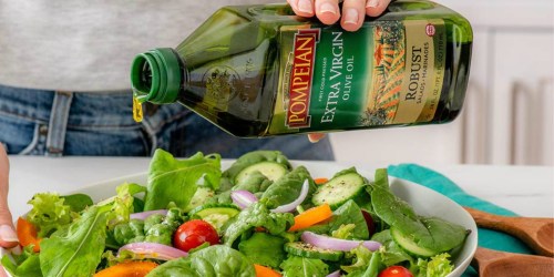 HUGE Pompeian Extra Virgin Olive Oil 68oz Bottle Only $10 Shipped or Less on Amazon