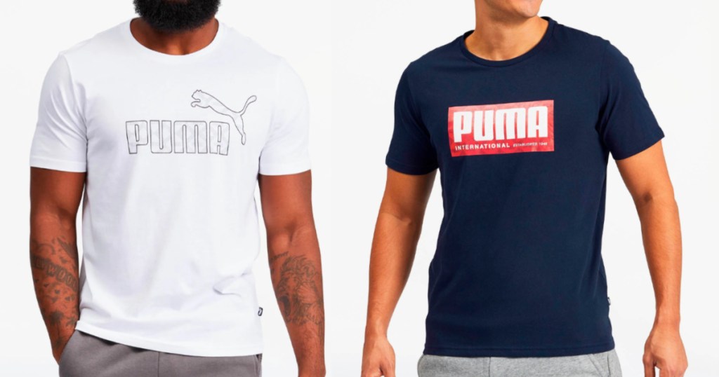 Men wearing Puma Logo Graphic T-shirt 