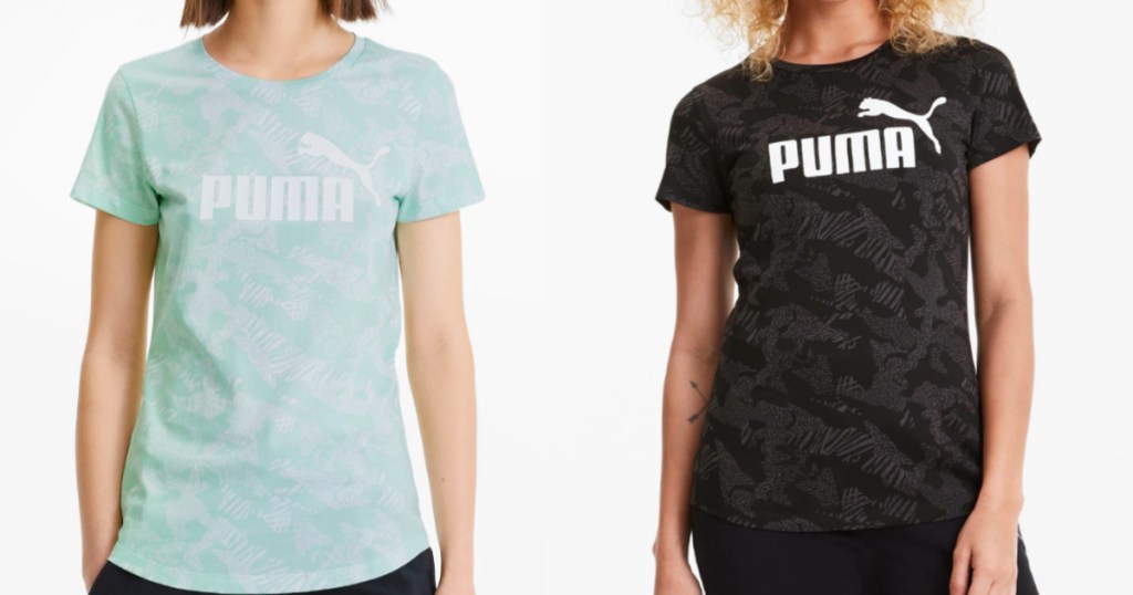 Women wearing Puma Logo t-shirt 