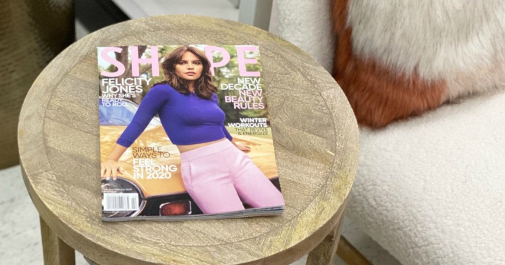 Shape Magazine on side table
