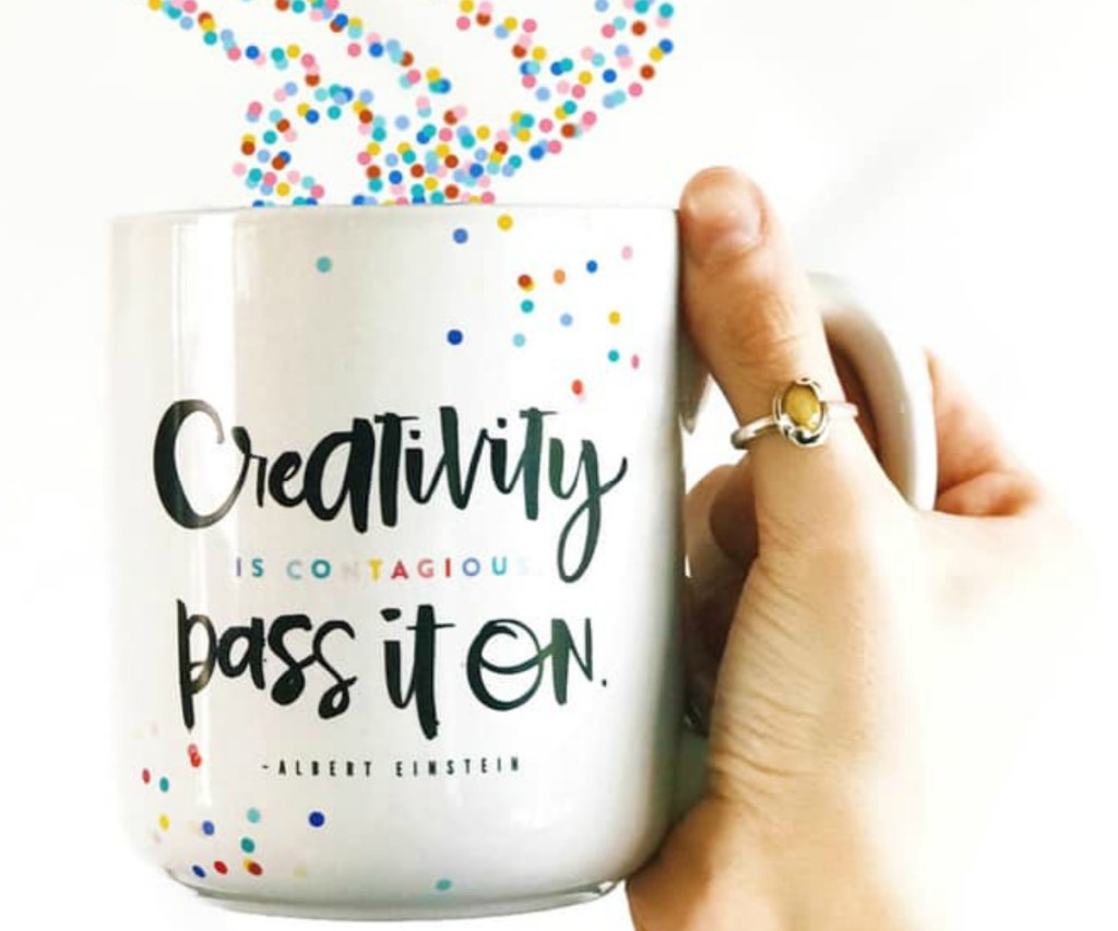 The Happy Planner Creativity Mug in hand