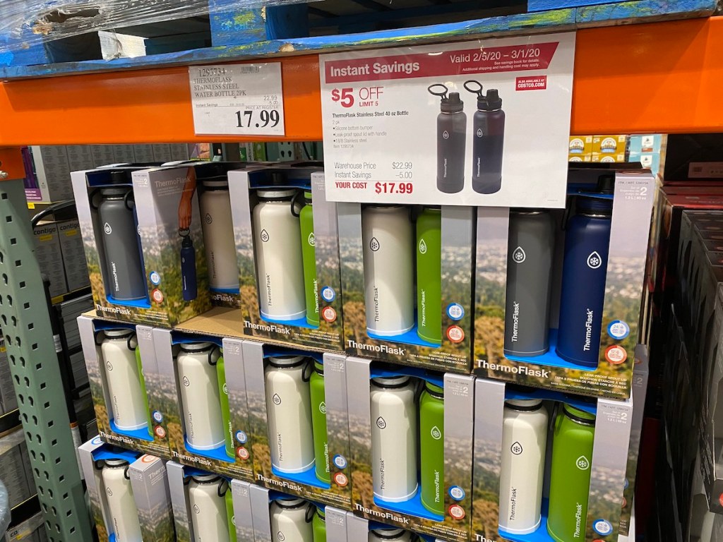Thermoflask Bottles on shelf at Costco