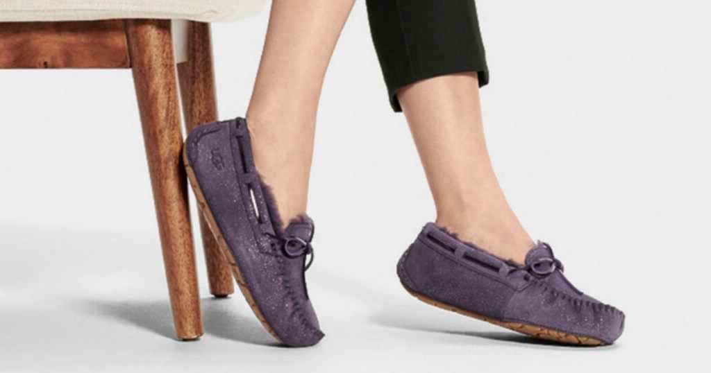 purple women's slippers 