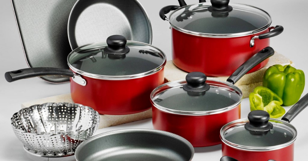 red pots and pans sets