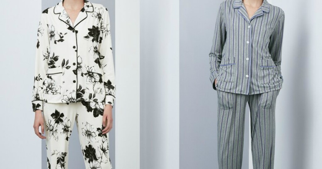 two models wearing Vera Wang pajamas