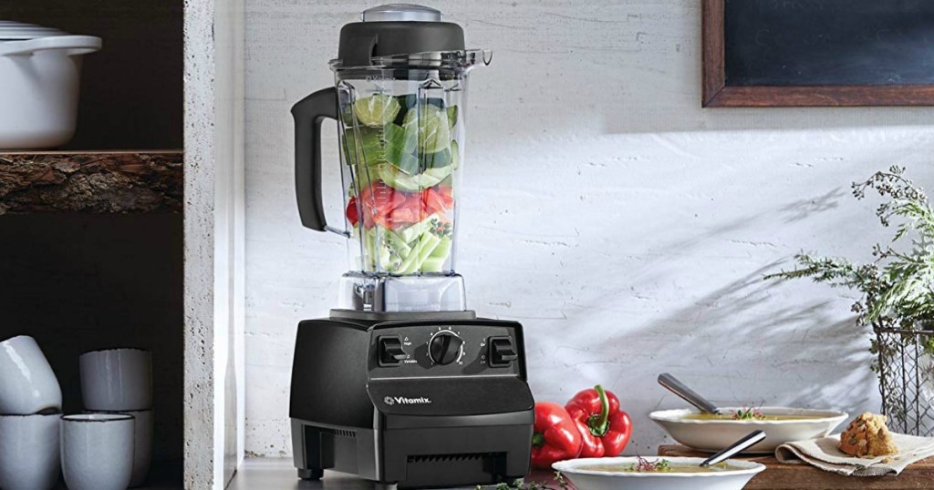 Vitamix Blender on counter with food in it