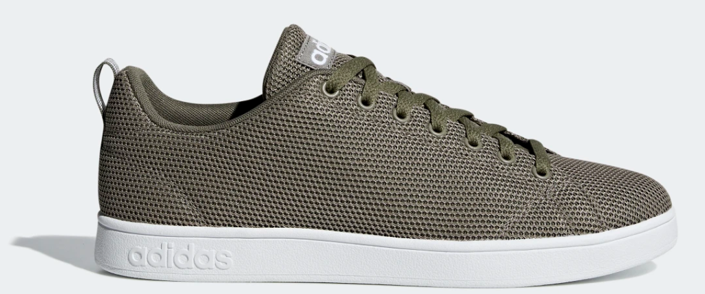 white and olive green adidas shoe
