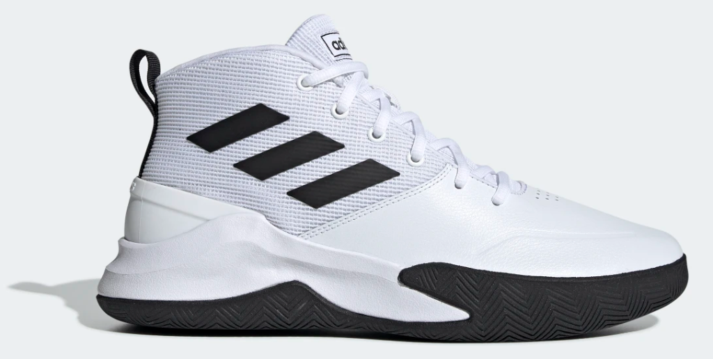 black and white high top adidas shoe