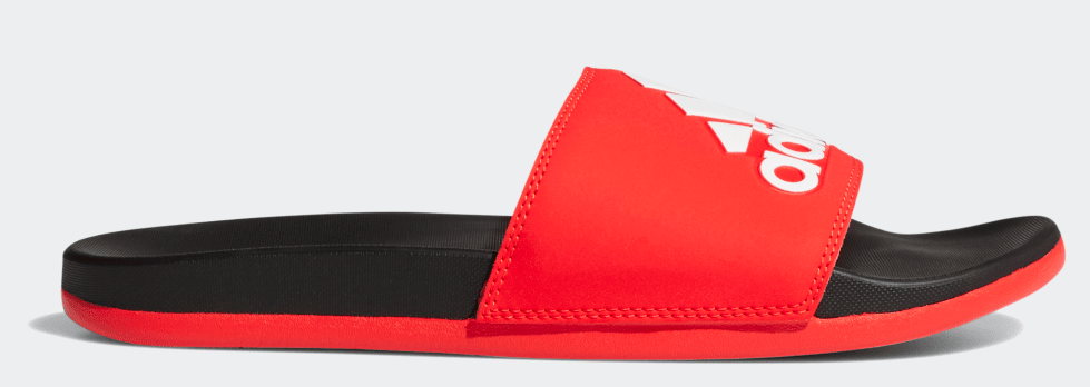 red and black adidas slide