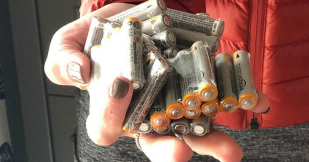 amazon basics batteriies in hand