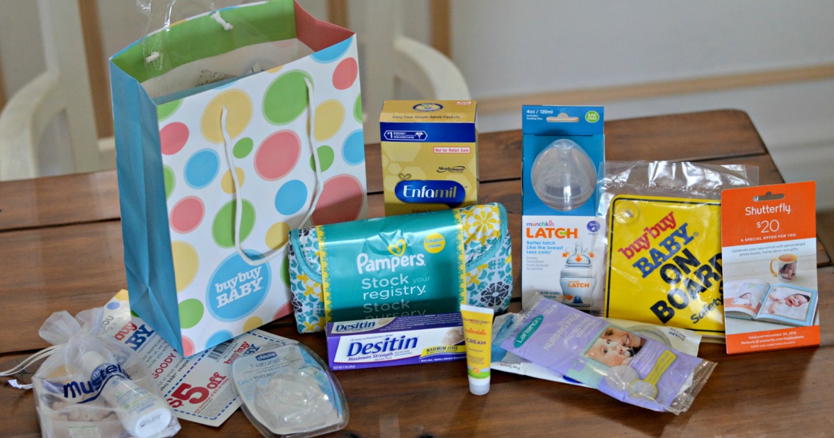 buybuyBaby Registry Gift Bag with samples and coupons
