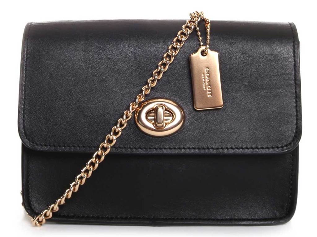 Coach Black Chain Bowery Leather Crossbody Bag