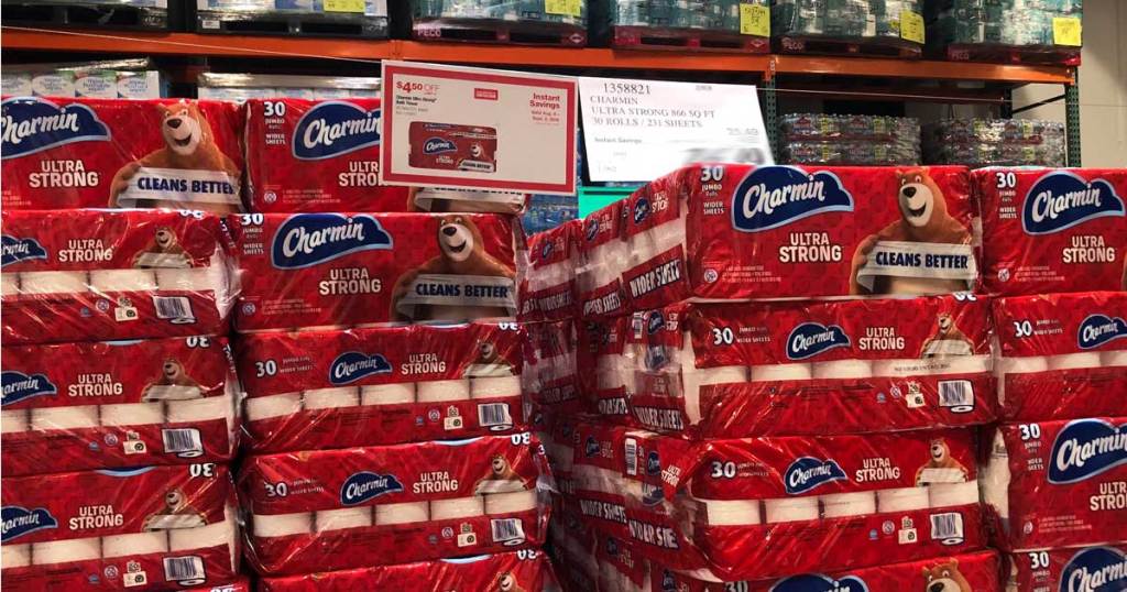costco charmin ultra strong toilet paper in the store