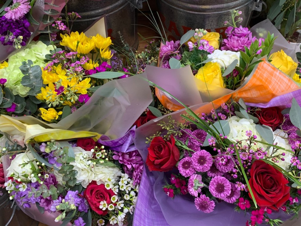 bouquets of cut flowers