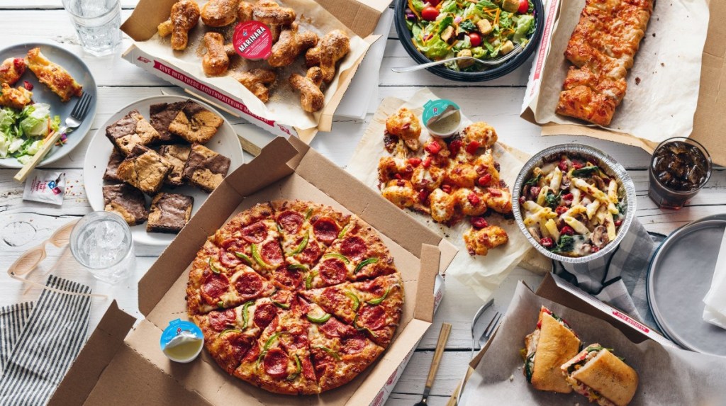 Domino's pizza and other menu items 