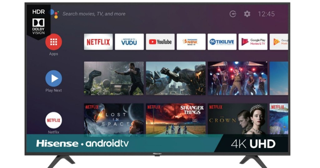 Hisense android tv with home screen