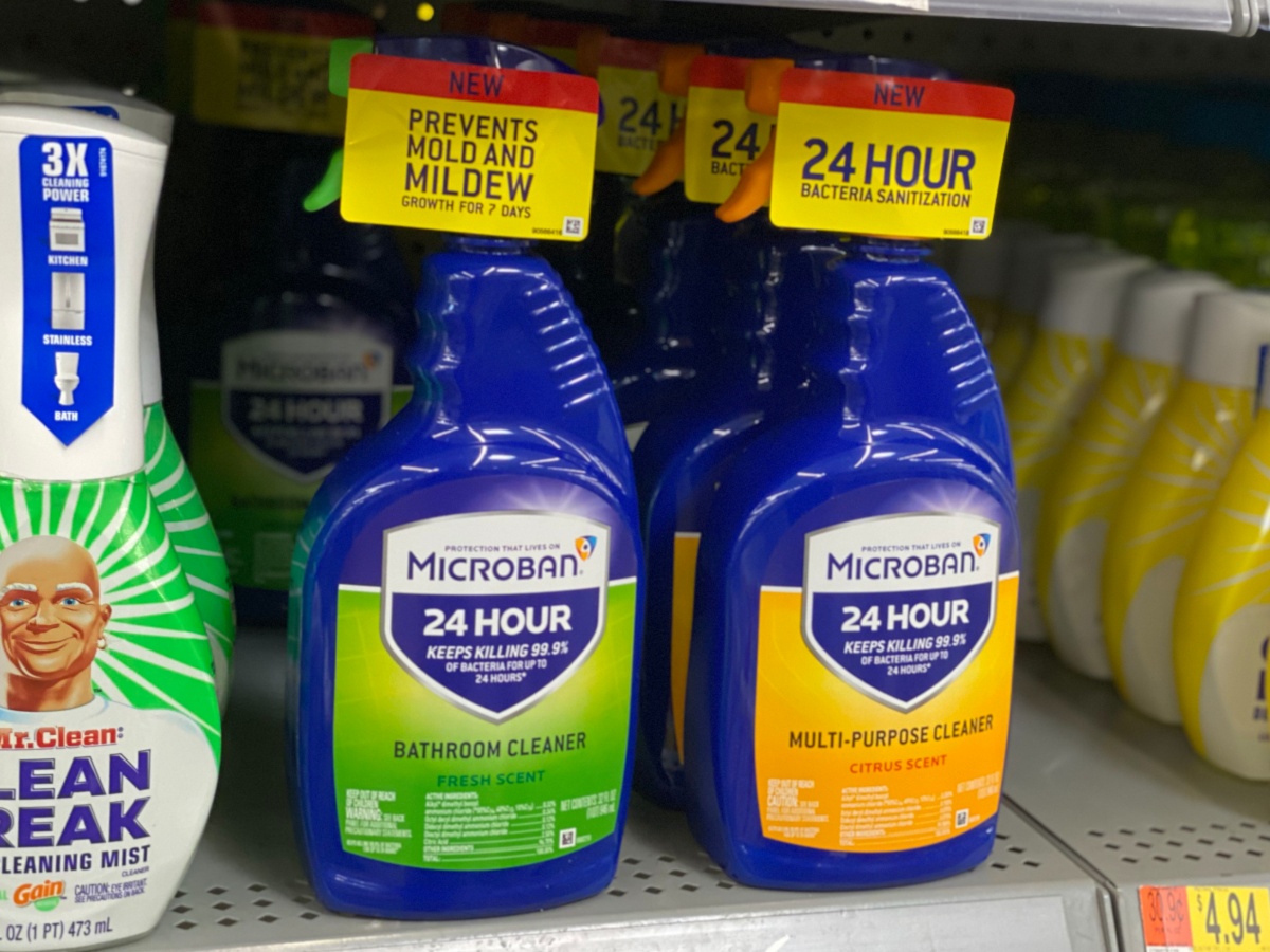 2 bottles of Microban spray at Walmart