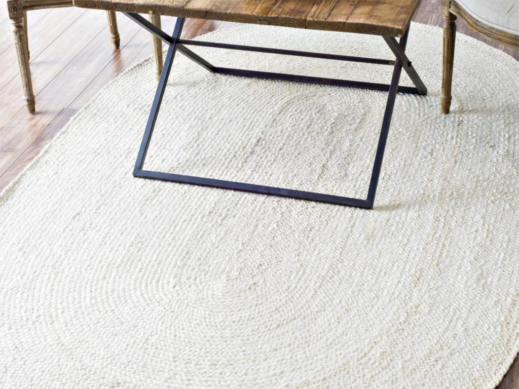 nuLOOM Rigo Chunky Loop Jute Off-White 2ft x 4ft Oval Rug