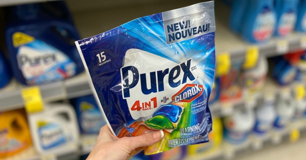 hand holding bag of purex pacs