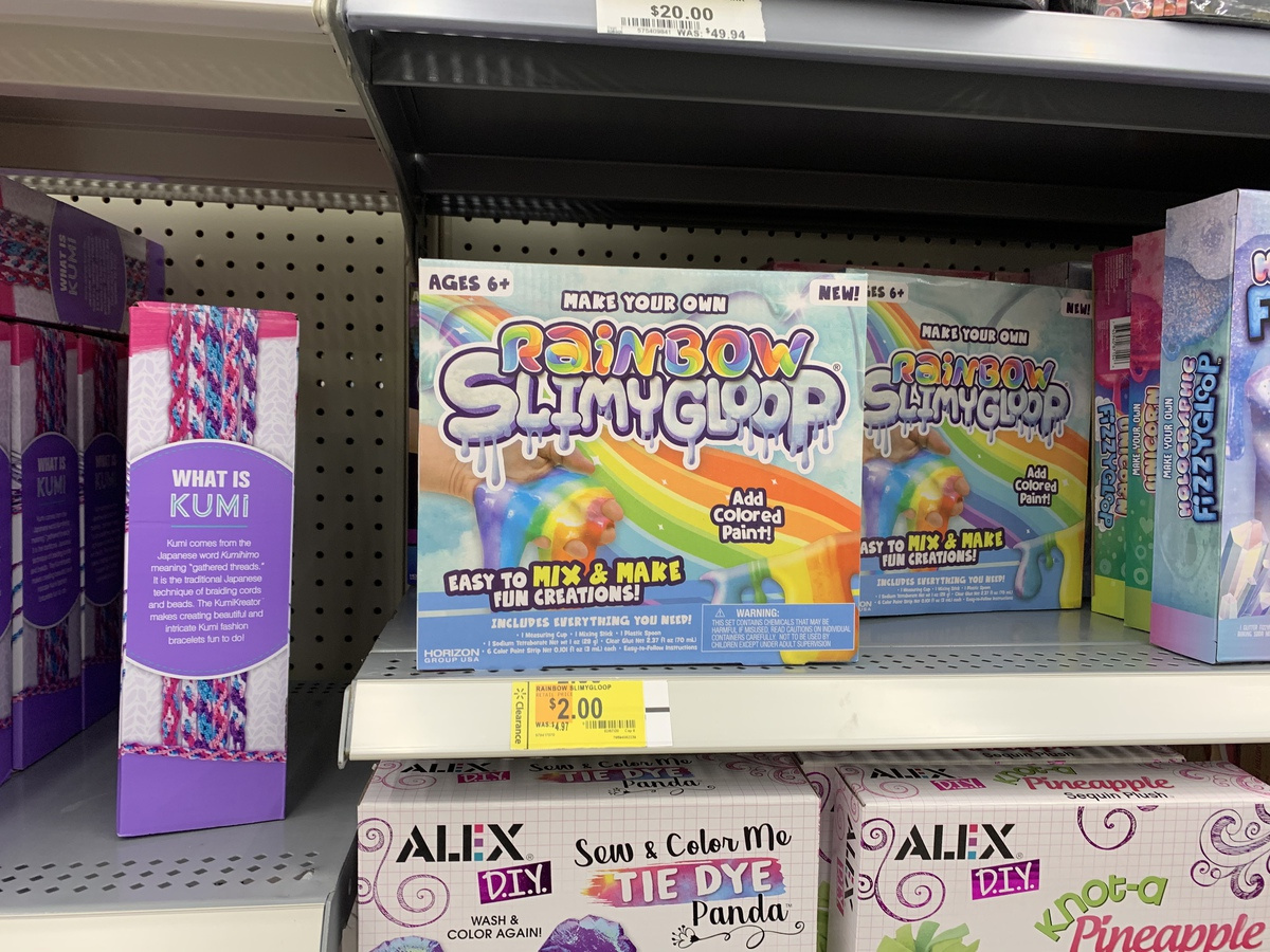 rainbow slimygloop on store shelf
