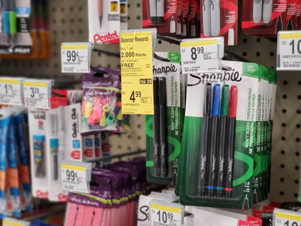 Sharpie pens on display in store