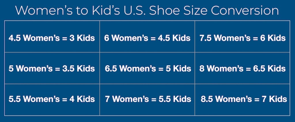 Nike Cleat Conversions Chart Kids To Womens