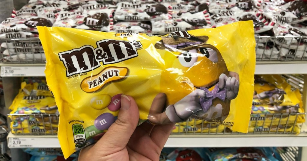 hand holding easter candy in a store