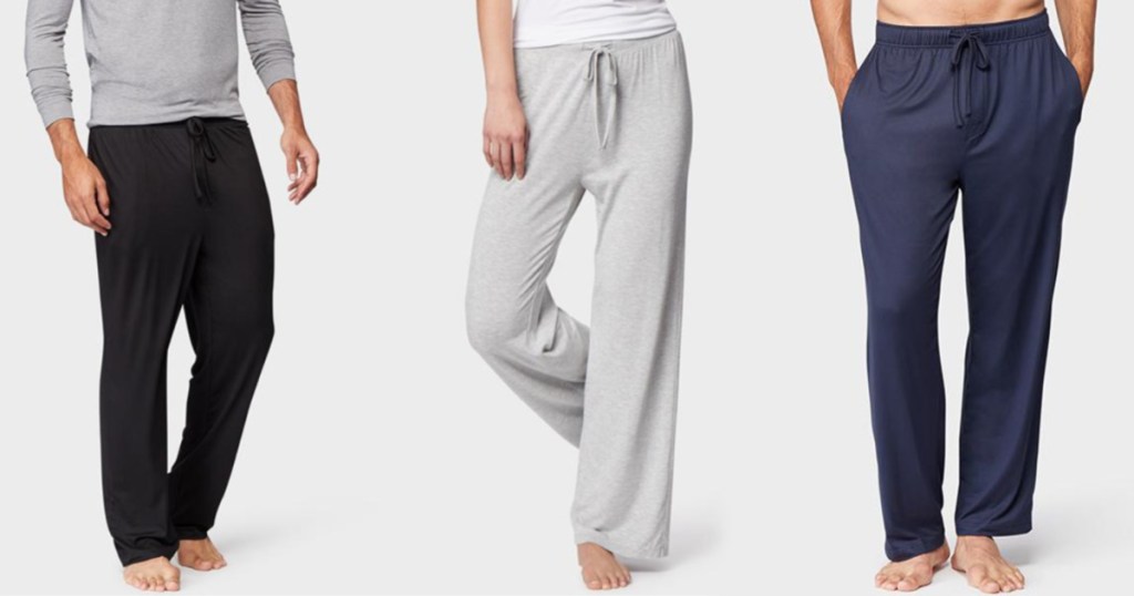 black gray and blue lounge pants