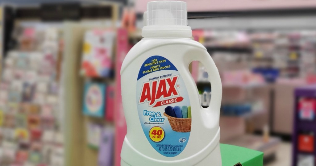 bottle of Ajax laundry detergent