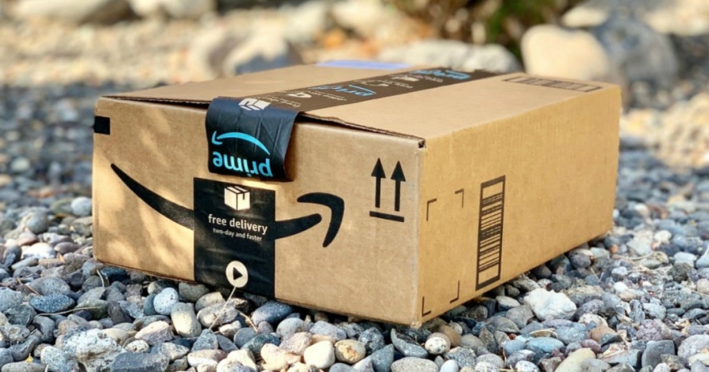 Amazon Box sitting on ground
