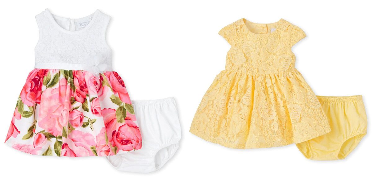 floral baby girl dress and yellow baby girl dress