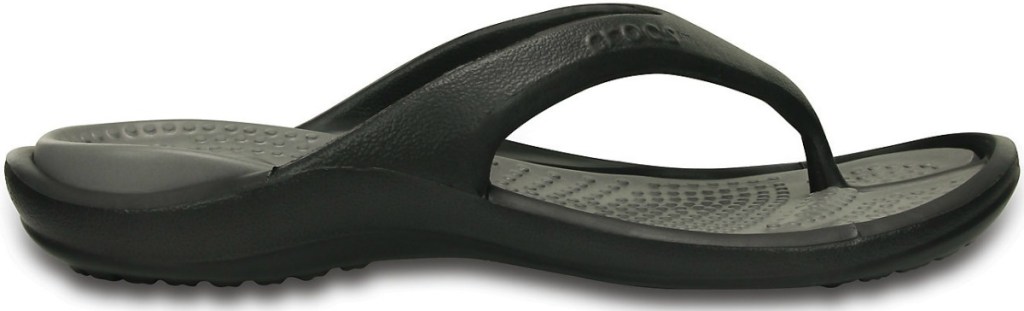 Black flip flop from Crocs