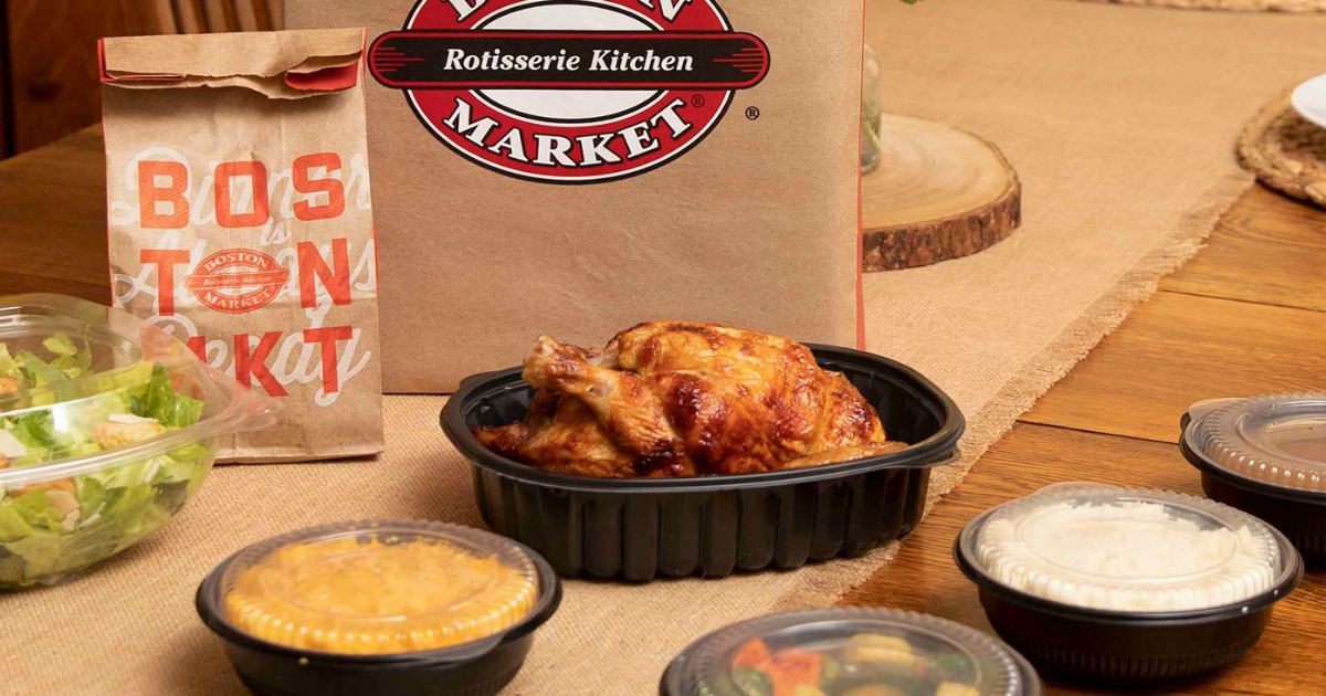 Boston Market Delivery Meal on table