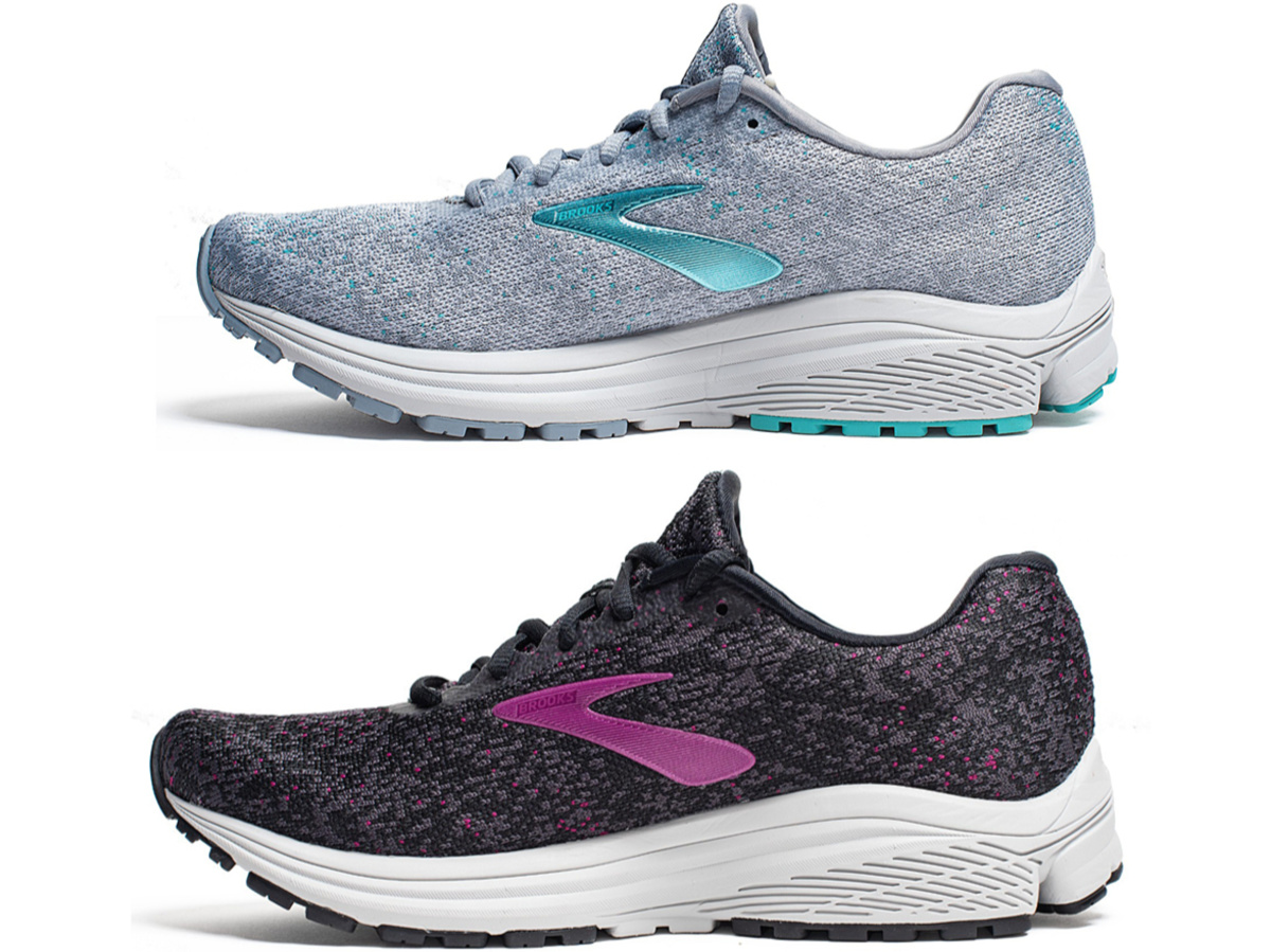 grey and teal women's running shoes and black and pink women's running shoes