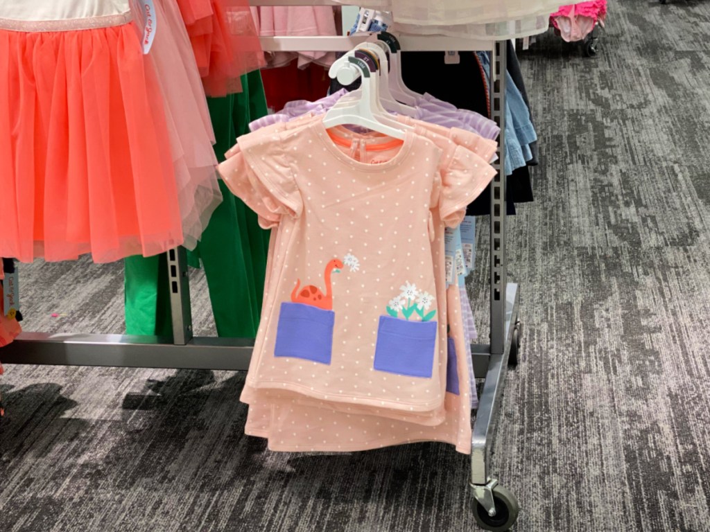 Cat & Jack Pink Toddler Girls' Dinosaur Pocket Dress