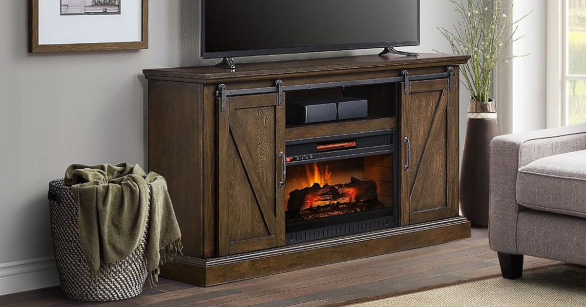 Barn Door Fireplace Tv Stand Only 19999 Shipped On Regularly