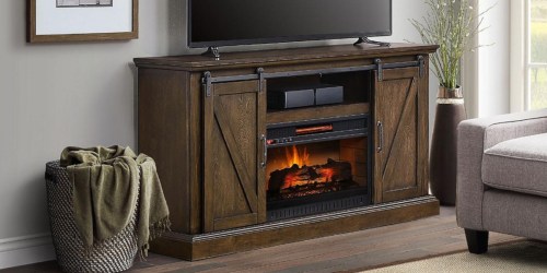 Barn Door Fireplace TV Stand Only $199.99 Shipped on BJs.com (Regularly $500)