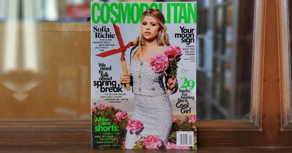 Cosmopolitan Magazine on counter