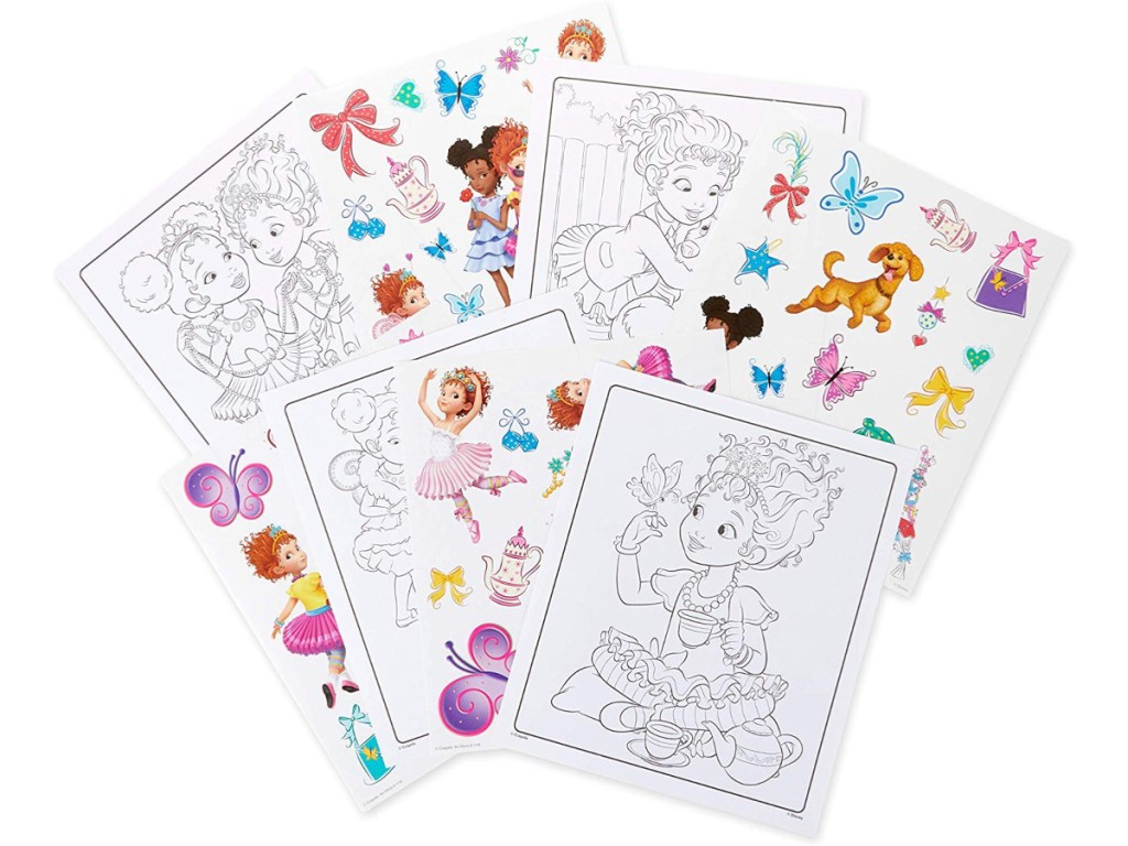 coloring book pages and stickers